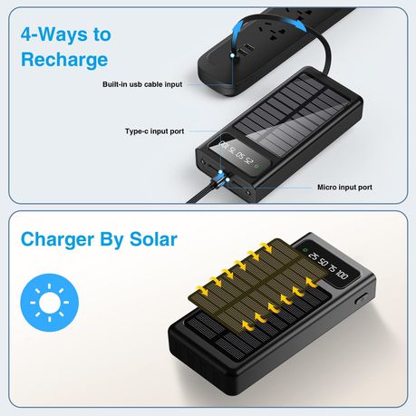 Solar Power Bank 36800mAh